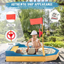 Kids' Pirate Boat Sandbox with Flag and Rudder by LJGDeals