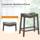 Set of 2 PU Leather Saddle Bar Stools with Rubber Wood Legs by LJGDeals