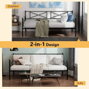 Metal Daybed Twin Bed Frame Stable Steel Slats Sofa Bed by LJGDeals