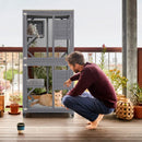 Outdoor Cat House Enclosures on Wheels Kitten Cages with Resting Box-Gray by LJGDeals