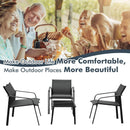 4 Pieces Patio Furniture Set with Armrest Loveseat Sofas and Glass Table Deck by LJGDeals