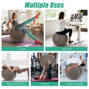Yoga Sitting Ball with Felt Cover and Air Pump by LJGDeals