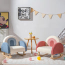 Kids Rocking Chair Children Velvet Upholstered Sofa with Solid Wood Legs by DirectDeals