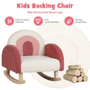 Kids Rocking Chair Children Velvet Upholstered Sofa with Solid Wood Legs by LJGDeals