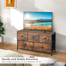 Dresser Organizer with 5 Drawers and Wooden Top-Rustic Brown by DirectDeals
