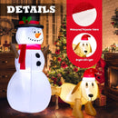 6 Feet Tall Inflatable Snowman and Dog Set Christmas Decoration with LED Lights by DirectDeals