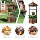 Rustic Wooden Wishing Well with Adjustable Hanging Bucket-Brown by LJGDeals