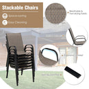 7-Piece Patio Dining Set with 6 Stackable Chairs by LJGDeals