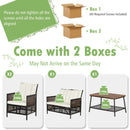 4 Pieces Patio Rattan Furniture Set with 2-Tier Coffee Table-White by LJGDeals