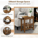2-Tier End Table with Pull-out Tray and Solid Rubber Wood Legs by LJGDeals