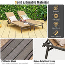 2-Person Patio Chaise Lounge with Middle Panel-Brown by LJGDeals