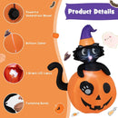 5 Feet Inflatable Halloween Pumpkin with Witch's Black Cat by LJGDeals
