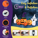 9 Feet Long Halloween Inflatable Pumpkins with 2 Ghosts by LJGDeals