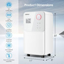 32 Pints 2000 Sq. Ft Dehumidifier for Home and Basements with 3-Color Digital Display-White by LJGDeals