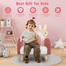 Kids Rocking Chair Children Velvet Upholstered Sofa with Solid Wood Legs-Red