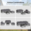 5 Pieces Patio PE Rattan Wicker Sofa Furniture Set-Gray by LJGDeals