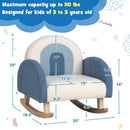 Kids Rocking Chair Children Velvet Upholstered Sofa with Solid Wood Legs by DirectDeals