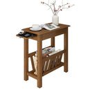 2-Tier End Table with Pull-out Tray and Solid Rubber Wood Legs by LJGDeals