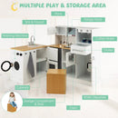 2-Pieces Wooden Kids Kitchen Playset with Light and Sound by LJGDeals