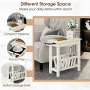 2-Tier End Table with Pull-out Tray and Solid Rubber Wood Legs by LJGDeals