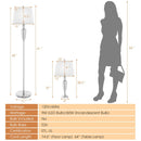 3 Piece Lamp with Set Modern Floor Lamp and 2 Table Lamps-Silver by LJGDeals