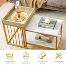 2 Pieces Nesting Coffee Table Set for Living Room-White by LJGDeals