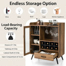 Buffet Sideboard with Removable Wine Rack and Glass Holder-Rustic Brown by LJGDeals