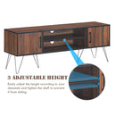 Retro Modern TV Stand with 6 Metal Legs for TVs up to 65 Inch with 2 Cable Holes by LJGDeals