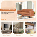Modern Loveseat Sofa Couch with Side Storage Pocket and Sponged Padded Seat Cushions by LJGDeals