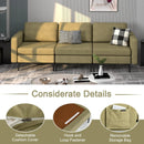 3-Seat Sectional Sofa Couch with Armrest Magazine Pocket and Metal Leg by LJGDeals