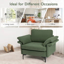 Modern Fabric Accent Armchair with Original Distributed Spring and Armrest Cushions by DirectDeals
