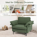 Modern Fabric Accent Armchair with Original Distributed Spring and Armrest Cushions by LJGDeals