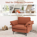 Modern Fabric Accent Armchair with Original Distributed Spring and Armrest Cushions by LJGDeals