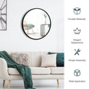 16-inch Round Wall Mirror with Aluminum Alloy Frame by LJGDeals
