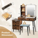 Vanity Makeup Table Set with Lighted Mirror by LJGDeals