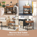 Lift Top End Table with Charging Station and Universal Wheels-Rustic Brown by LJGDeals