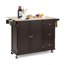 Kitchen Island Trolley Cart Wood with Drop-Leaf Tabletop and Storage Cabinet by LJGDeals