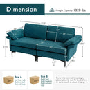 Modern Fabric Loveseat Sofa for with Metal Legs and Armrest Pillows by LJGDeals