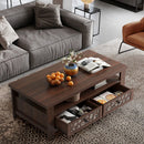 3-tier Coffee Table with 2 Drawers and 5 Support Legs by LJGDeals