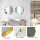 16-inch Round Wall Mirror with Aluminum Alloy Frame by LJGDeals