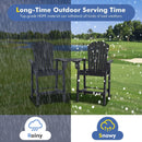 2 Pieces HDPE Tall Adirondack Chair with Middle Connecting Tray by LJGDeals