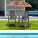 2 Pieces HDPE Tall Adirondack Chair with Middle Connecting Tray by LJGDeals