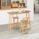 48 Inch Bamboo Bar Table High Top Console Dining Pub Table-Natural