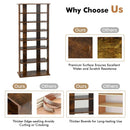 7-Tier Dual Shoe Rack Free Standing Shelves Storage Shelves Concise-Black by LJGDeals