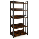 3/5-Tier Industrial Bookshelf Storage Shelf Display Rack with Adjustable Shelves by LJGDeals