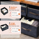 5 Drawers Storage Dresser with Fabric Bin for Living Room Bedroom-Black by LJGDeals