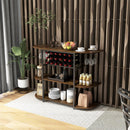 47 Inches Wine Rack Table with Glass Holder and Storage Shelves by LJGDeals