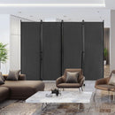 4-Panel Folding Room Divider 6 Feet Rolling Privacy Screen with Lockable Wheels by LJGDeals
