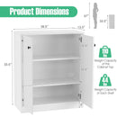 2 Door Storage Base Cabinet with 3-Tier Shelf-White by LJGDeals