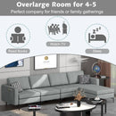 Modular L-shaped Sectional Sofa with Reversible Ottoman and 2 USB Ports by LJGDeals